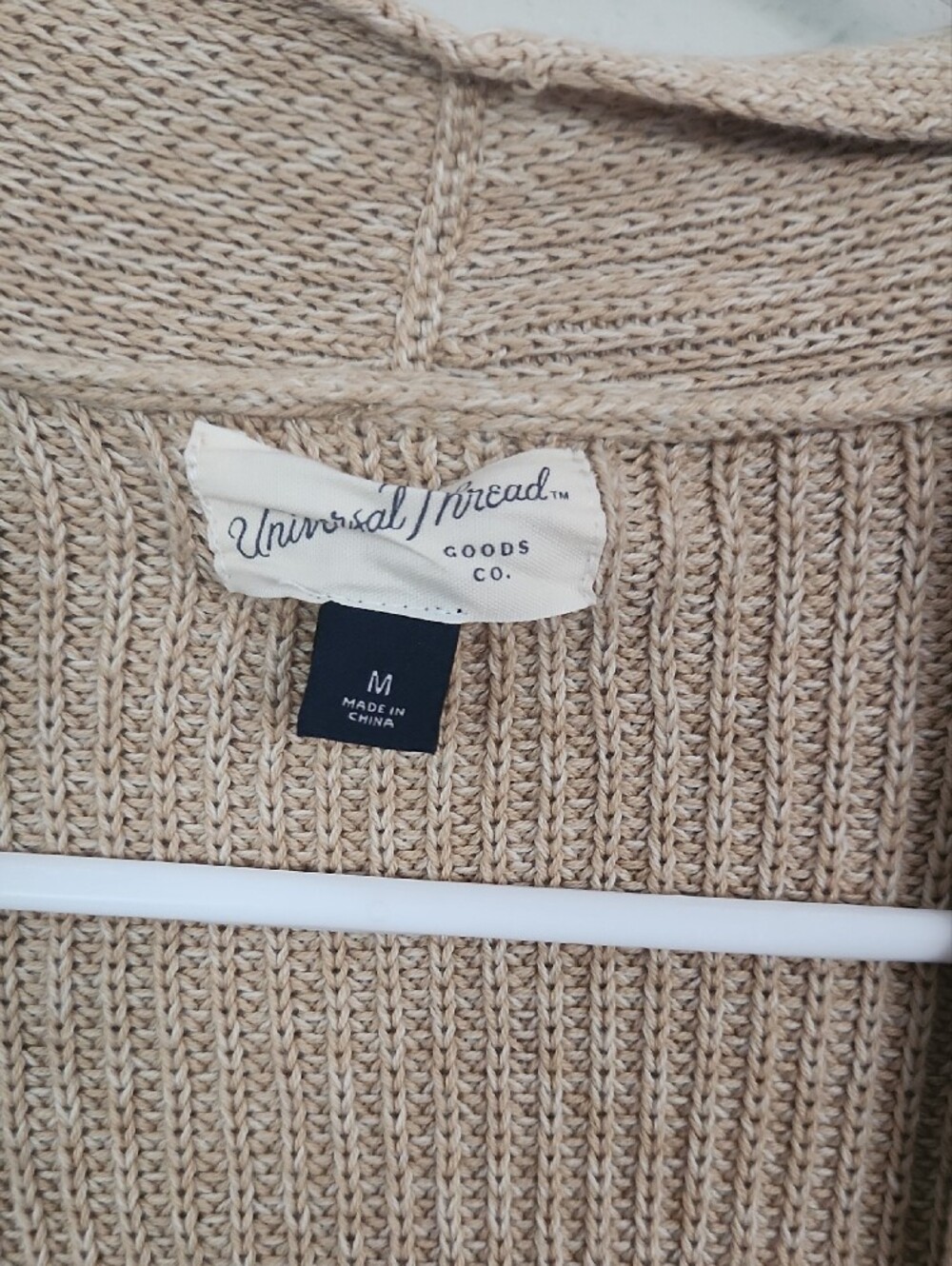 Universal Thread Tan Open-Front Ribbed Cardigan - Picture 2 of 3